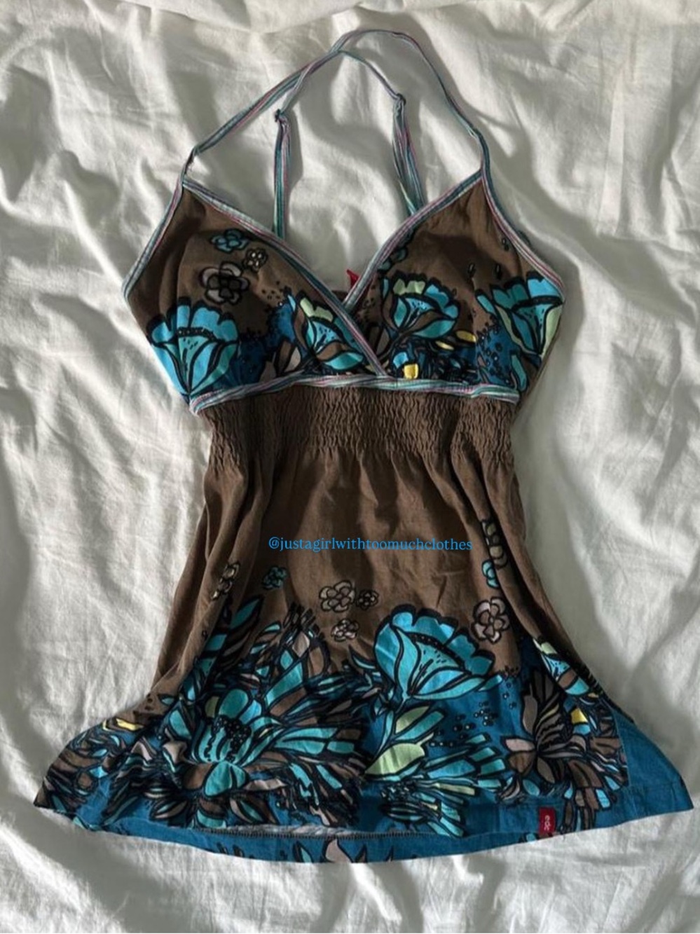 Y2K 2000s EDC by Esprit floral babydoll top 🩵